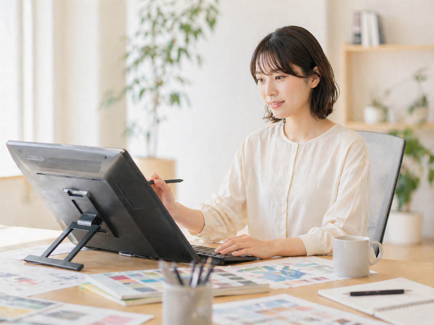 Webデザイナーがデザイン制作を行う様子