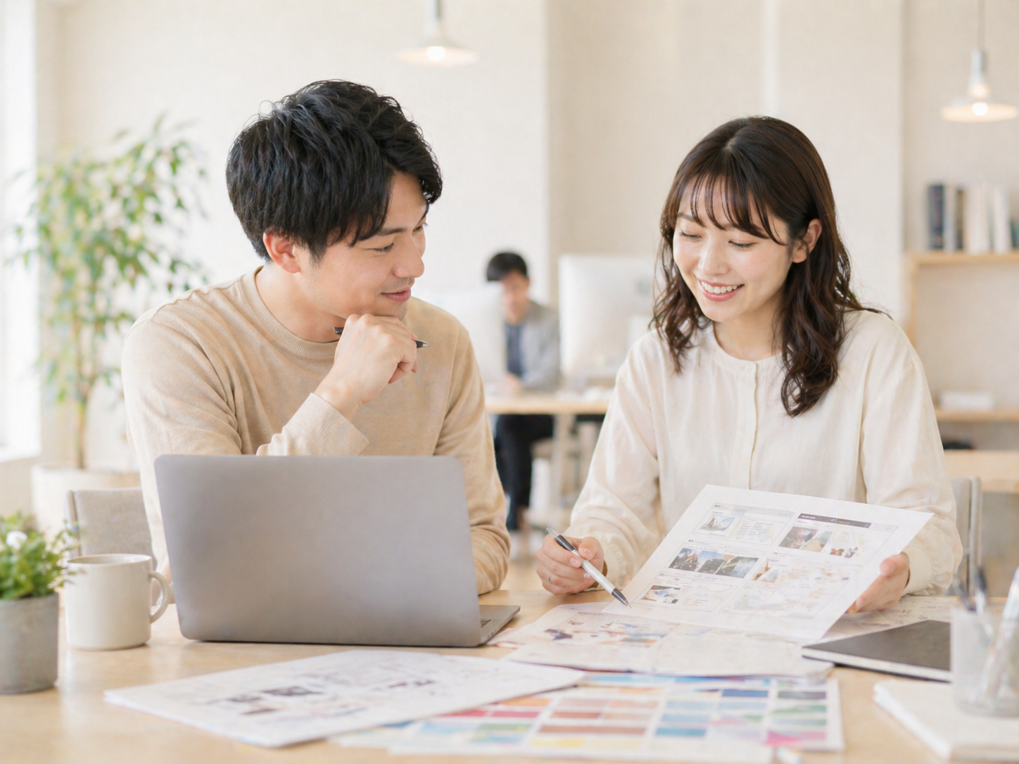 Webディレクターが打ち合わせを進行する様子